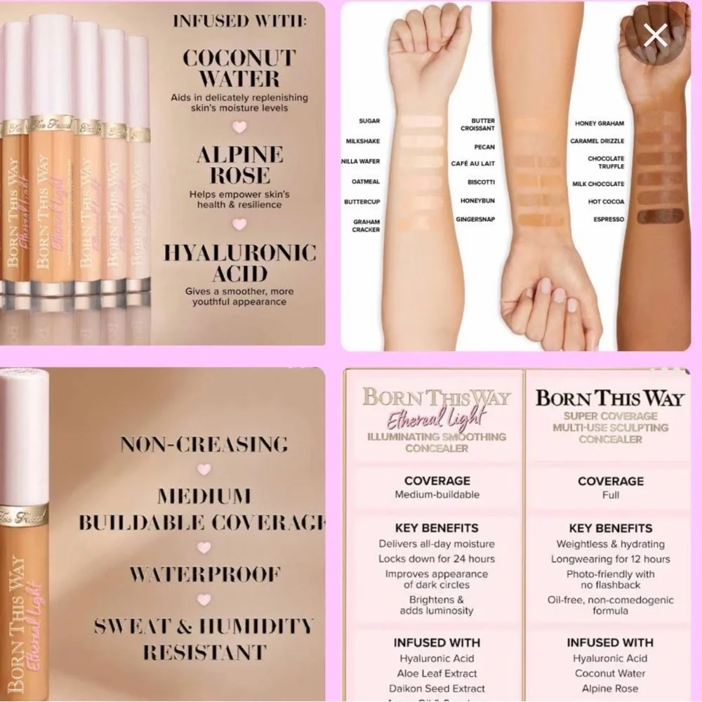 🍒🧸HP! Too Faced Oatmeal Etheral Light Smoothing Concealer